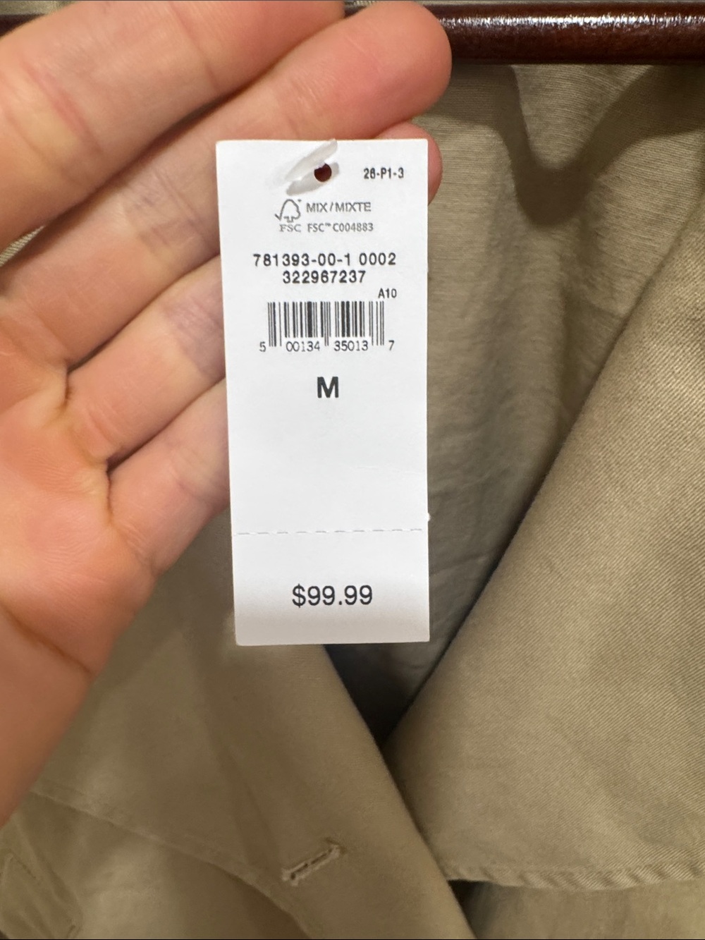 GAP Cropped Trench Coat in Khaki- Medium - Picture 5 of 5